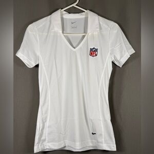 Nike Women's White NFL V-Neck Golf Polo Shirt Crown Royal Small